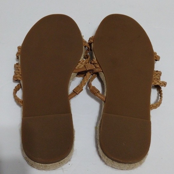 New Madewell Kathryn Braided Leather Strappy Espadrille Tan Sandals US 6 - Picture 9 of 10